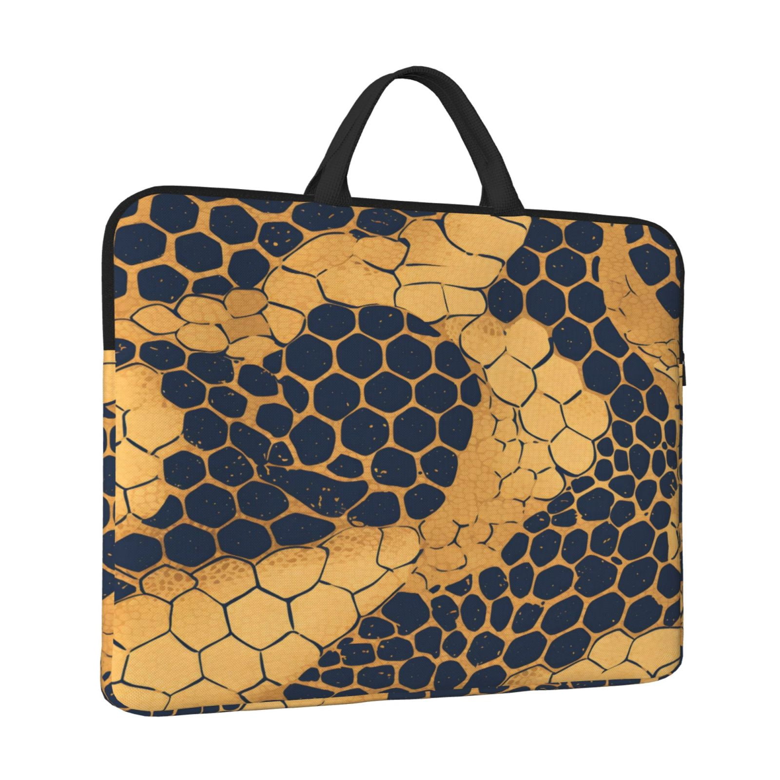 Laptop Sleeve Bag For Women Men 14inch Waterproof Durable Protective Computer Carrying Cover Handle Laptop Case Bag Snake Skin Print Style Doderblue_3