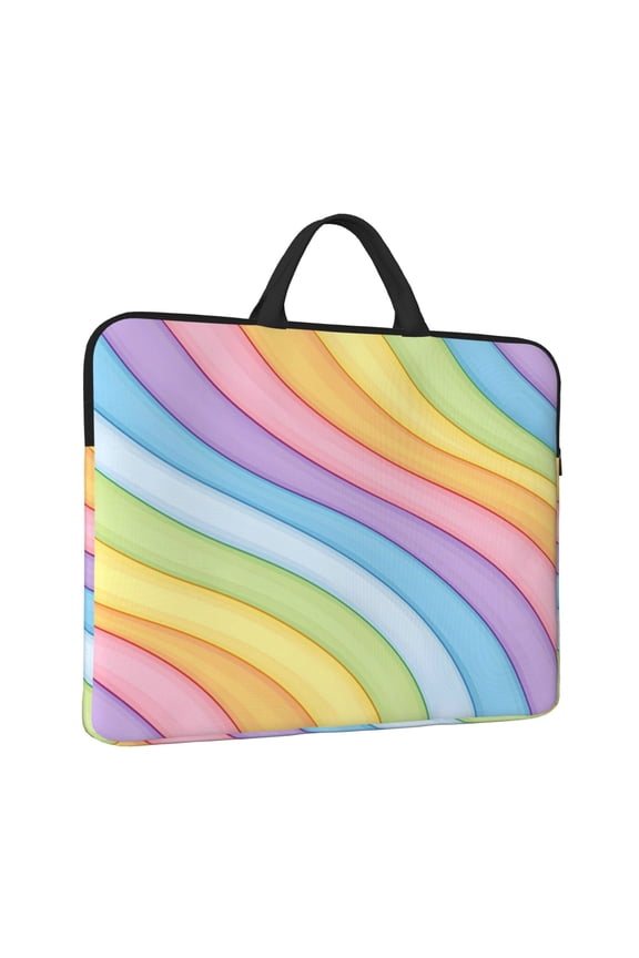 Laptop Sleeve Bag For Women Men 14inch Waterproof Durable Protective Computer Carrying Cover Handle Laptop Case Bag Tie-Dye Pattern Rainbow Colors Tie-Dye Background_3