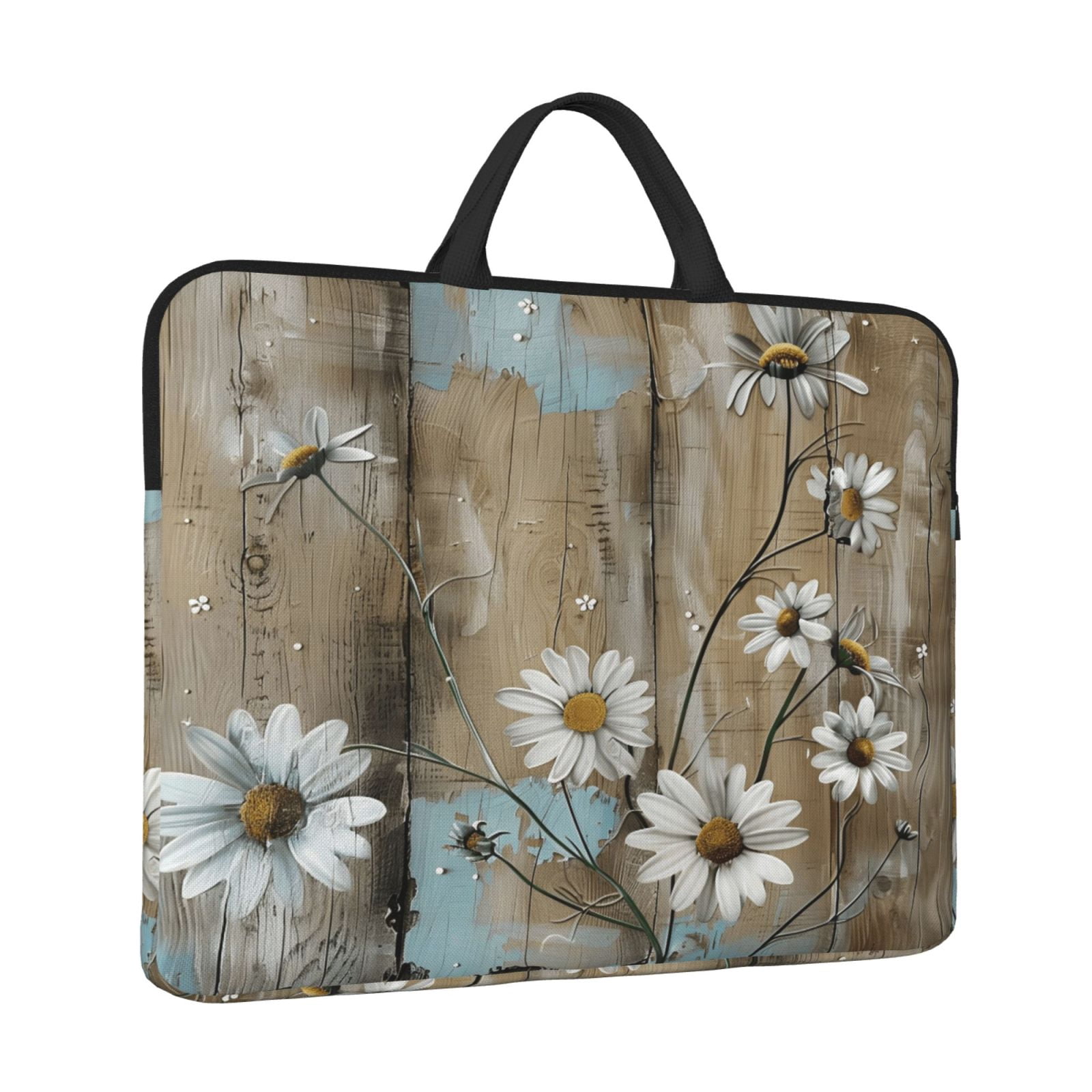 Laptop Sleeve Bag For Women Men 14inch Waterproof Durable Protective Computer Carrying Cover Handle Laptop Case Bag Turquoise Wood Farmhouse Sunflowers (5)