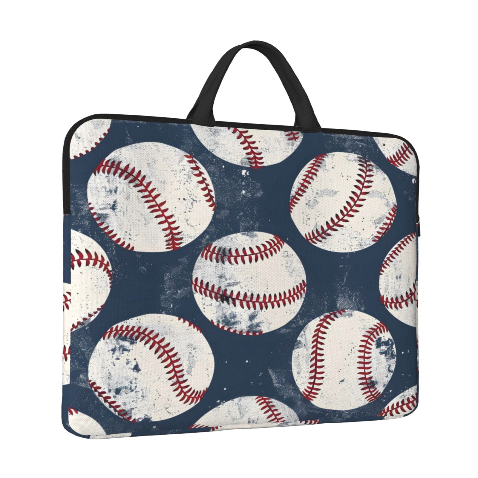 Laptop Sleeve Bag For Women Men 14inch Waterproof Durable Protective Computer Carrying Cover Handle Laptop Case Bag Vintage Baseball Theme Retro Sport Style Worn Leather Baseballs
