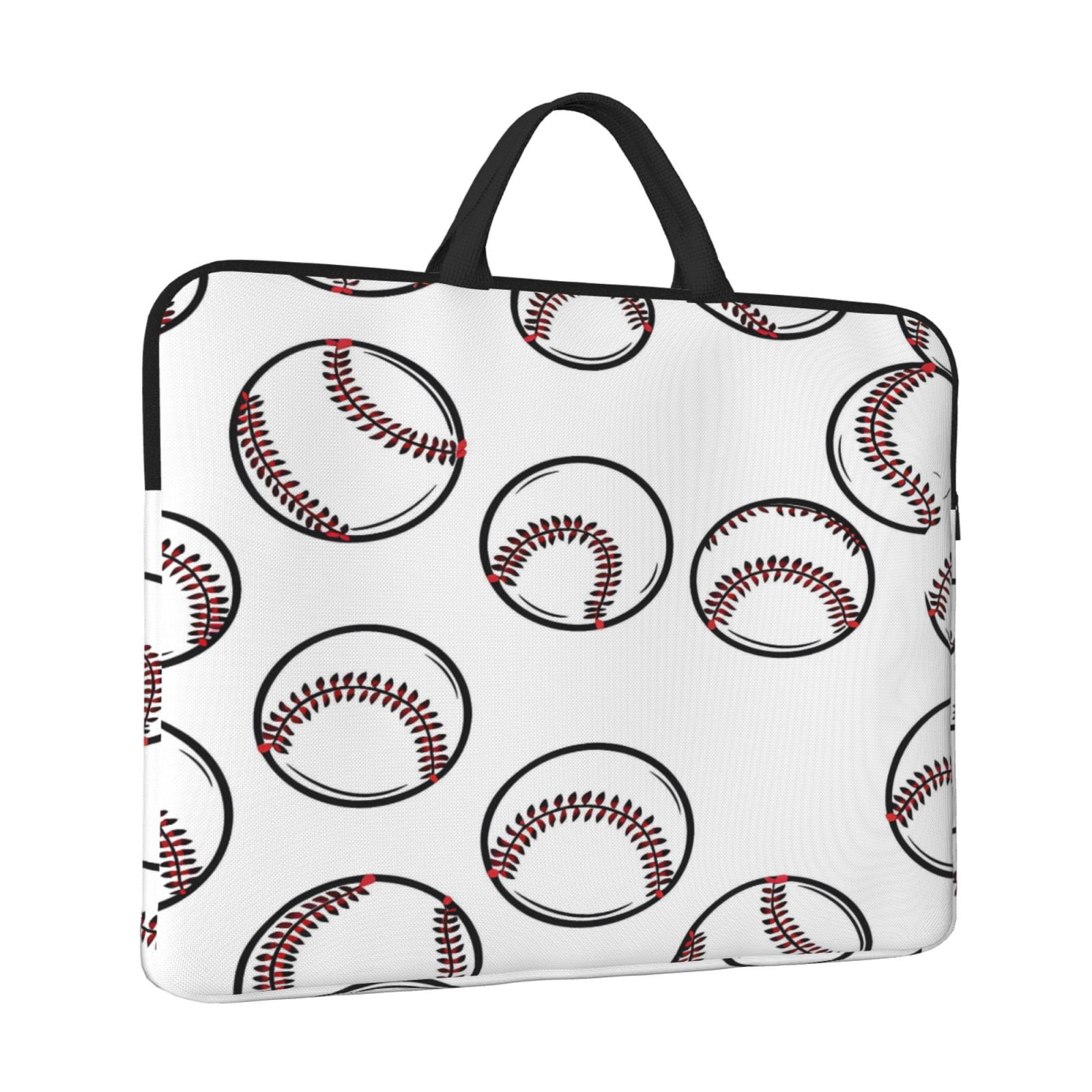 Laptop Sleeve Bag For Women Men 14inch Waterproof Durable Protective Computer Carrying Cover Handle Laptop Case Bag White Baseballs With Classic Red Stitching
