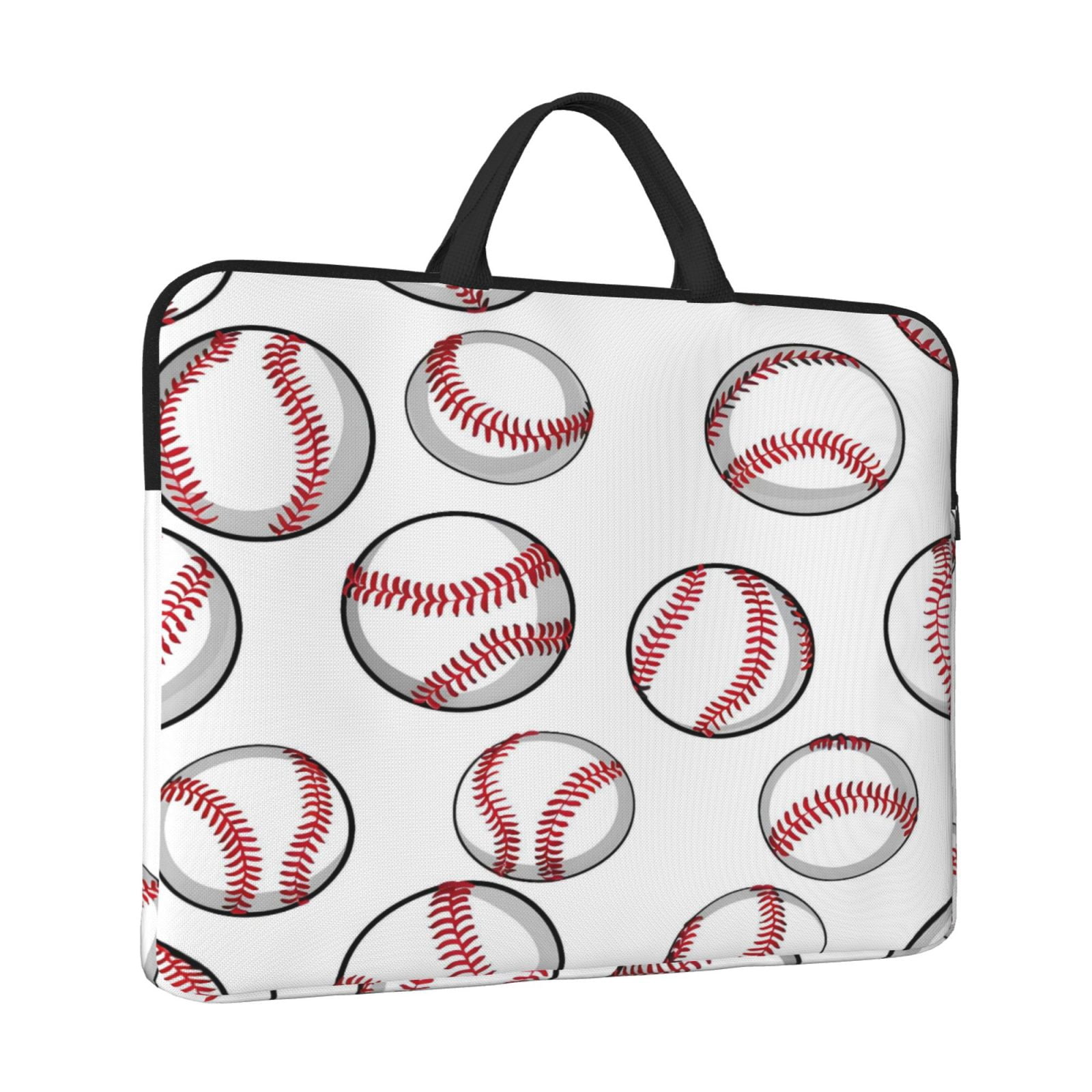 Laptop Sleeve Bag For Women Men 14inch Waterproof Durable Protective Computer Carrying Cover Handle Laptop Case Bag White Baseballs With Classic Red Stitching Subtle Dynamic Motion Lines