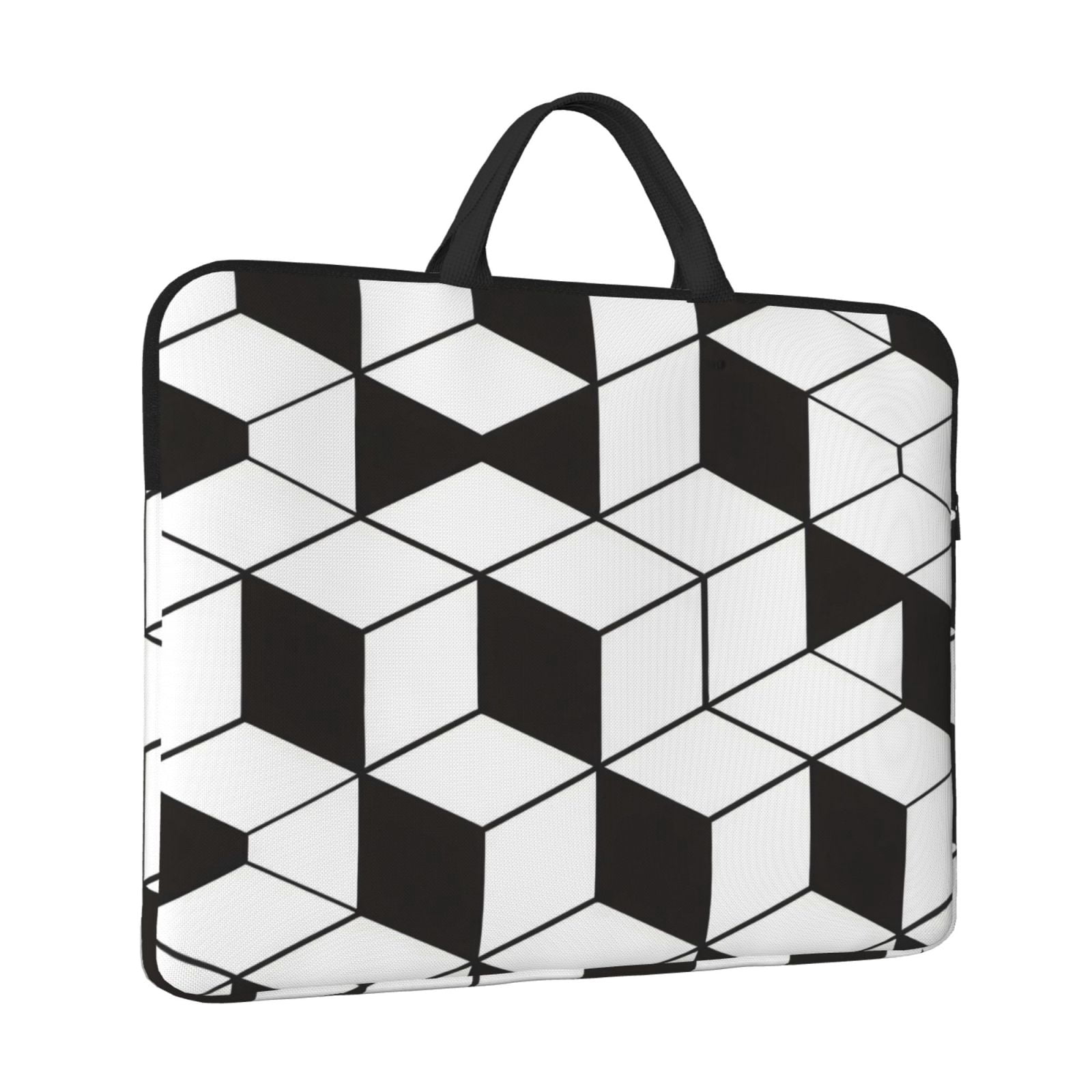 Laptop Sleeve Bag For Women Men 14inch Waterproof Durable Protective Computer Carrying Cover Handle Laptop Case Bag White And Black Checkered Pattern (3)