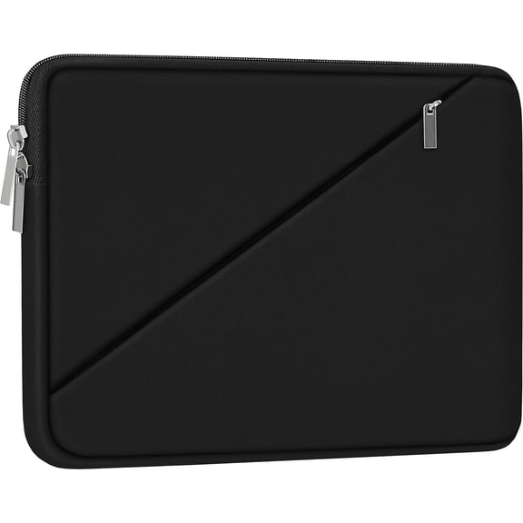 Laptop Sleeve Case 15.6 inch, Traveling Carrying Computer Sleeve Bag with Zippered Pocket, Shockproof Protective Laptop Cover Compatible for Apple Notebook, HP, Dell, Acer, Asus, Lenovo, Black
