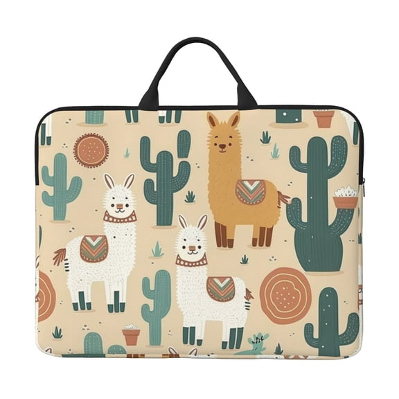 Laptop Sleeve Case Bag Protective Carrying Case with Handle for 14 inch Laptop, Llama Alpaca Cactus Cartoon Cute