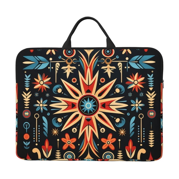 Laptop Sleeve Case Bag Protective Carrying Case with Handle for 14 inch Laptop, Southwest Native American Art Black
