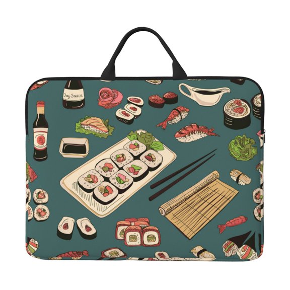 Laptop Sleeve Case Bag Protective Carrying Case with Handle for 14 inch Laptop, Sushi Rolls Japanese Food Japan