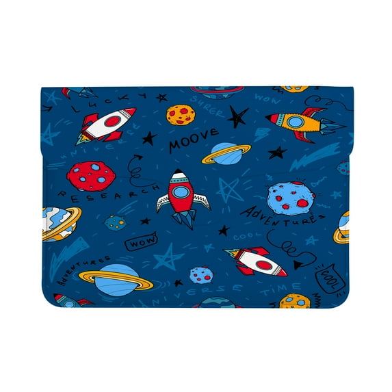 Laptop Sleeve Case Cartoon Space Doodle Protective Laptop Cover Notebook Bag PU Leather Carrying Bag Compatible Computer Cover 11.6 12.3 13 Inch