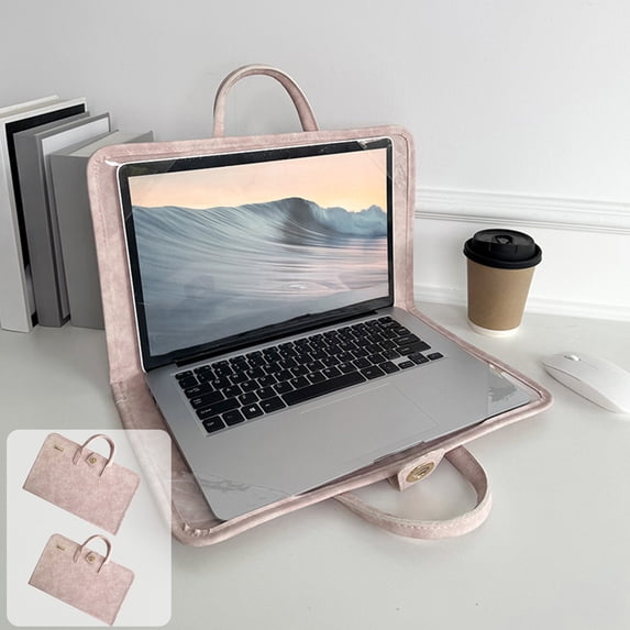 Laptop Sleeve Case with Handle, Foldable Protective Cover for 13-15 Inch Computers, Portable Carrying Bag for Work, School, Travel (1 Count)
