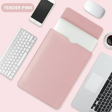 Laptop Sleeve for MacBook Pro MacBook Air 12 13 13/14 15/16 Inches PU Leather Material Laptop Case Huawei Lenovo Computer Bag (Pink,13-inch)