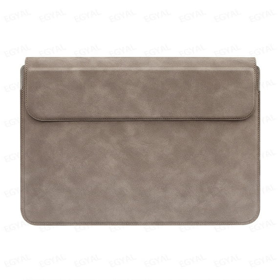 Laptop Sleeve with Stand for MacBook Air 15 M3 2024 15.3 inch Mouse Pad Liner PU Leather Cover for Air 13 M2 Pro 14 Envelope Bag (Khaki,15-15.4 inch)