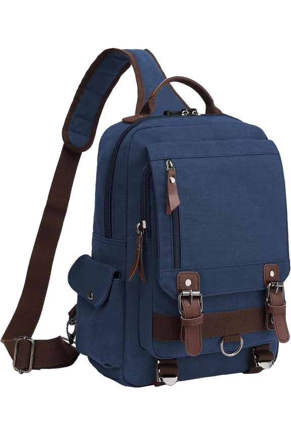 Laptop Sling Bag for Men Women, Sling Backpack Crossbody Bag Fits 14 inch with USB Port Anti-