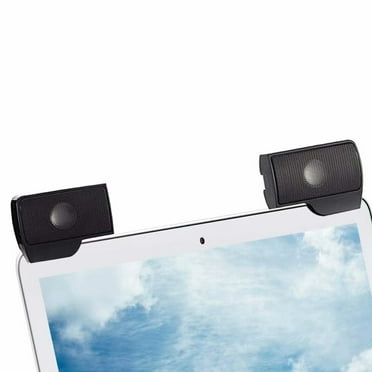 Laptop Speakers Clip on External USB Powered Small Mini Wired Portable Stereo Multimedia Sound Bar Computer Soundbar for Desktop PC Monitor Notebook Tablets TV