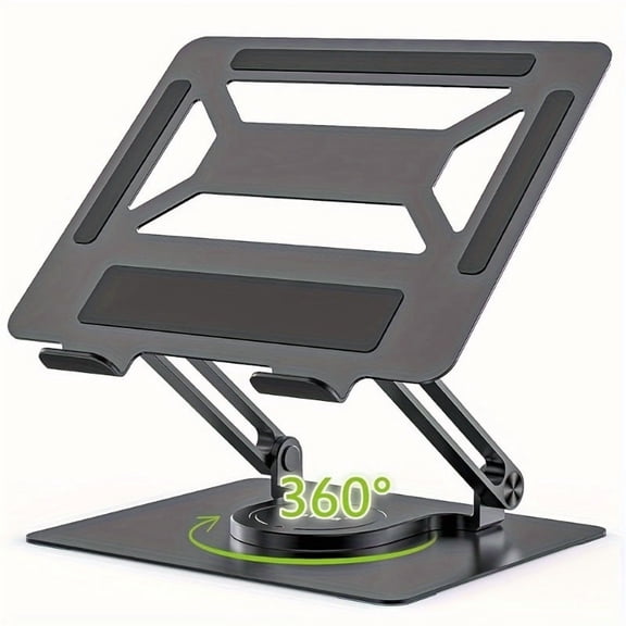 Laptop Stand with 360 Adjustable Computer Stand with Rotating Base, Ergonomic Foldable Laptop Adapter Stand, Compatible with All Macbook Pro/Air, maximum Laptop Size 17inch