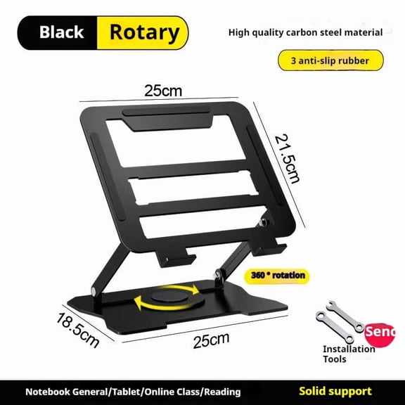 Laptop Stand, Adjustable Computer Stand with 360 Swivel Base, Ergonomic Foldable Laptop Adapter Stand, Compatible with All MacBook Pro/Air, Laptop up to 17 Inches