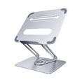 thumbnail image 1 of Laptop Stand, Adjustable Laptop Riser for Desk, Laptop Holder with 360 Rotating Base for All 10-17" Laptops , Argent, 1 of 8