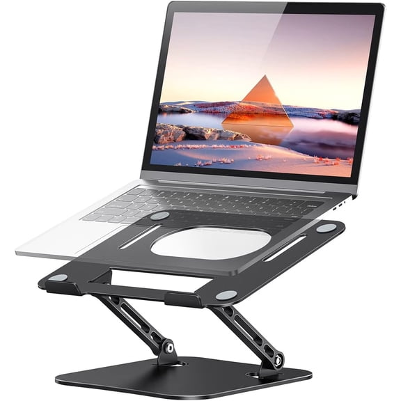 Laptop Stand, Adjustable Laptop Stand for Desk, Aluminum Computer Stand Portable Laptop Riser, Foldable Laptop Holder for Mac HP ASUS Surface ThinkPad Dell