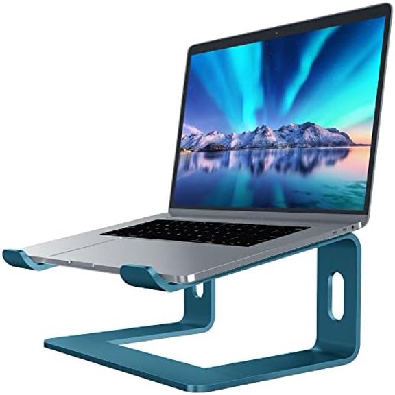 Laptop Stand, Aluminum Computer Riser, Ergonomic Laptops Elevator for Desk, Metal Holder Compatible with 10 to 15.6 Inches Notebook Computer, Navy Blue