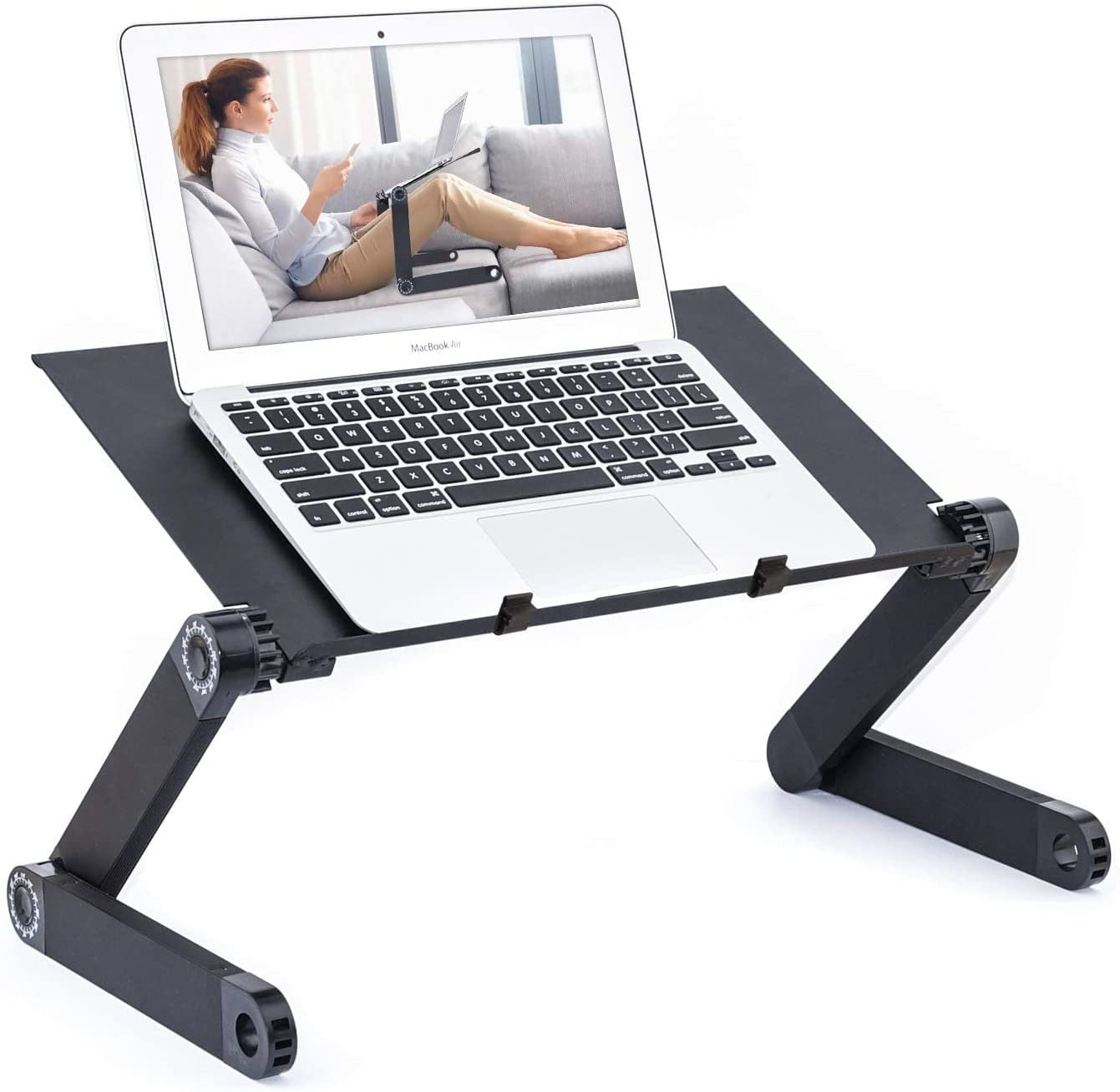 Laptop Stand for Bed, Adjustable Height Laptop Desk for Couch, Foldable