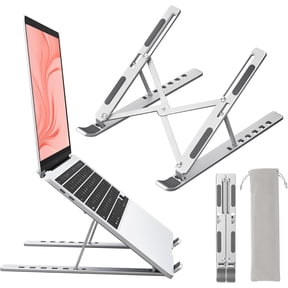 Laptop Stand for Desk, Aluminum Metal MacBook Stand,Computer Riser Portable Foldable Adjustable Notebook Holder, Compatible with 10-15.6 Inch Laptops, iPad, Silver.