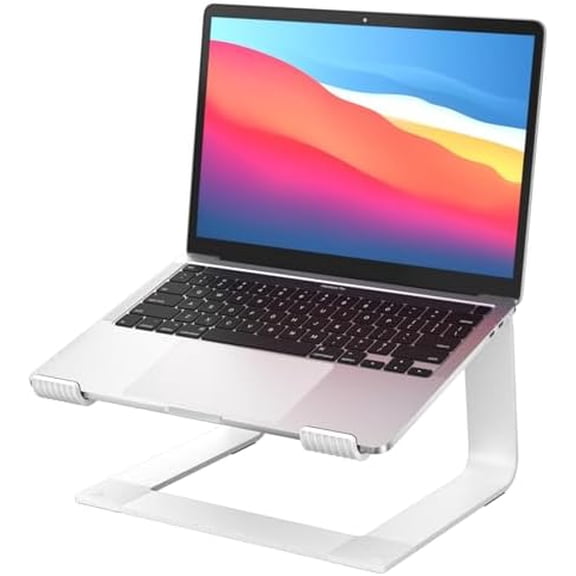 Laptop Stand for Desk Detachable Aluminum Computer Riser Portable Metal Notebook Printer Stand Holder Compatible with MacBook Air, Pro, Dell, HP, Lenovo and All 10-16" Laptops, Silver$$Office
