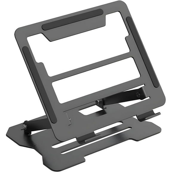 OFEFE Adjustable Laptop Stand for Desk - Portable Ergonomic Aluminum Computer Riser with Height & Angle Adjustment, Universal Compatibility for MacBook, Dell, HP, Lenovo Laptops (Black)