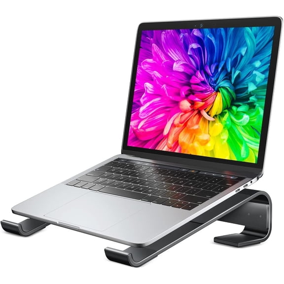 Laptop Stand for Desk, Ergonomic Detachable Laptop Riser, Aluminum MacBook Stand, Compatible with 12-17'' All Laptops Such as MacBook Pro/HP/Dell/, Black