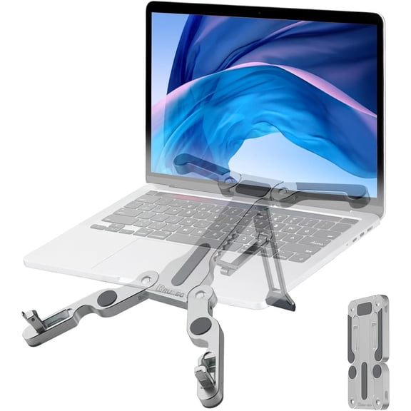 Laptop Stand for Desk, Ergonomic Portable Laptop Stand, Riser Holder Notebook Stands, Foldable Aluminum Computer Stand with Air, Pro, More 10-16 Laptops, Tablets, Phone