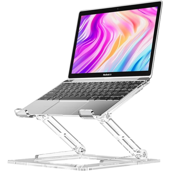 Laptop Stand for Desk, Portable Acrylic Laptop Riser, Ergonomic Adjustable Computer Stand Holder for Notebook MacBook Air Pro, Dell XPS, HP (10-17.3'')