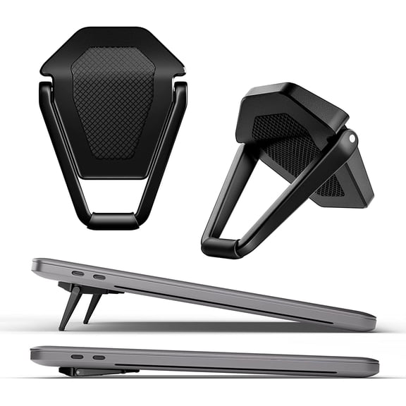 Laptop Stand for Desk, Portable Anti-Slip Keyboard Riser, Zinc Alloy Keyboard Stands, Computer Stand Compatible with MacBook Air/Pro, 10-15.6 Inches Laptops and Keyboards (Black)