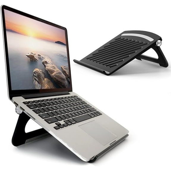 Laptop Stand for Desk Stable Foldable Adjustable Multi-Angle Computer Desktop Holder Ventilated Lapdesks Riser for Mackbook, Lenovo, Dell, iPad, HP - Within 17' (Pink)