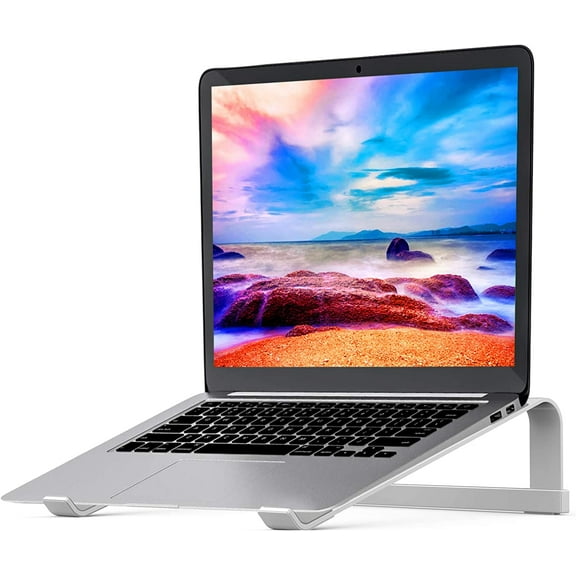 Laptop Stand for DeskStable MacBook Pro StandErgonomic Aluminum Computer Riser 12 13 15 16.2 inch Computer Cooling Mac Air,HP, Dell, More PC Notebook (Silver)
