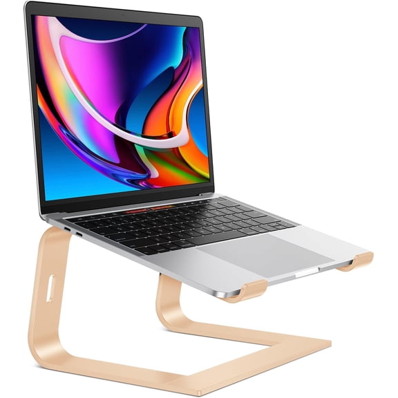 Laptop Stand, Detachable Laptop Mount, Aluminum Laptop Holder Stand for Desk, Compatible with MacBook Air/Pro, Dell, HP and All Laptops (11-16 inch), Gold