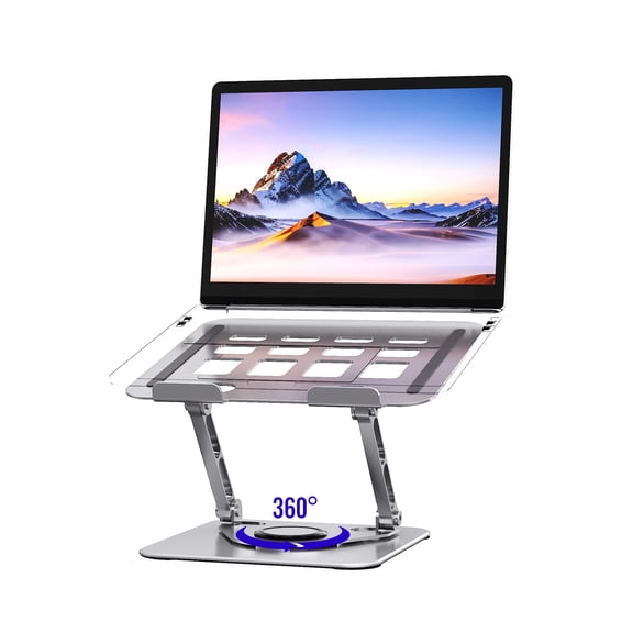 Laptop Stand For Desk  Adjustable Swivel Computer Riser 360 Rotation Base Portable Holder Office Home Fits Macbook Air Pro (10"-17.3") -