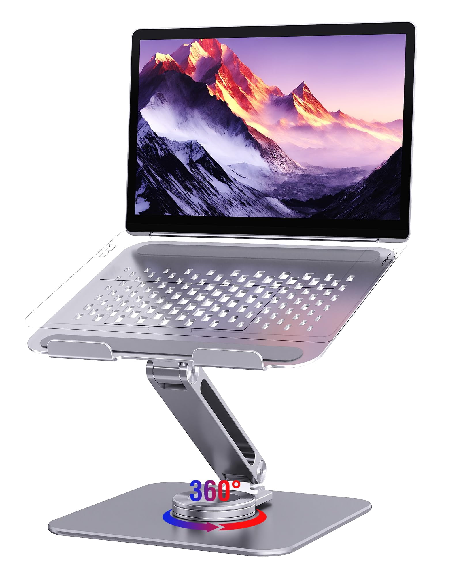 Laptop Stand For Desk  Aluminum Alloy Riser 360 Rotation Base Portable Adjustable Office Home Fits Macbook Air Pro (10"-17.3'') -