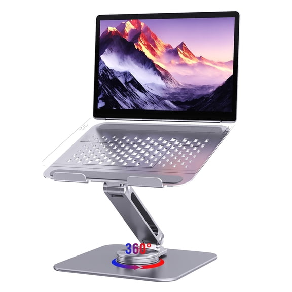 Laptop Stand For Desk Aluminum Alloy Riser 360 Rotation Base Portable Adjustable Office Home Fits Macbook Air Pro (10"-17.3'') -