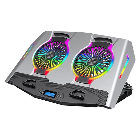 Laptop Cooling Bracket Holder with 2xUSB Charging Ports Quiet PC for Pad Notebook Aluminum Alloy