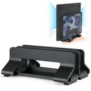 Laptop Stand Vertical Tool-Free Adjustable Aluminum Vertical Laptop Stand Holder Width From 0.47-1.18inch(12~30mm), Fits for All MacBook and Laptop Black 2 Slot