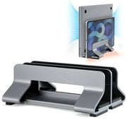Laptop Stand Vertical Tool-Free Adjustable Aluminum Vertical Laptop Stand Holder Width From 0.47-1.18inch(12-30mm) Support for Almost All Laptop Space Grey 2 Sl