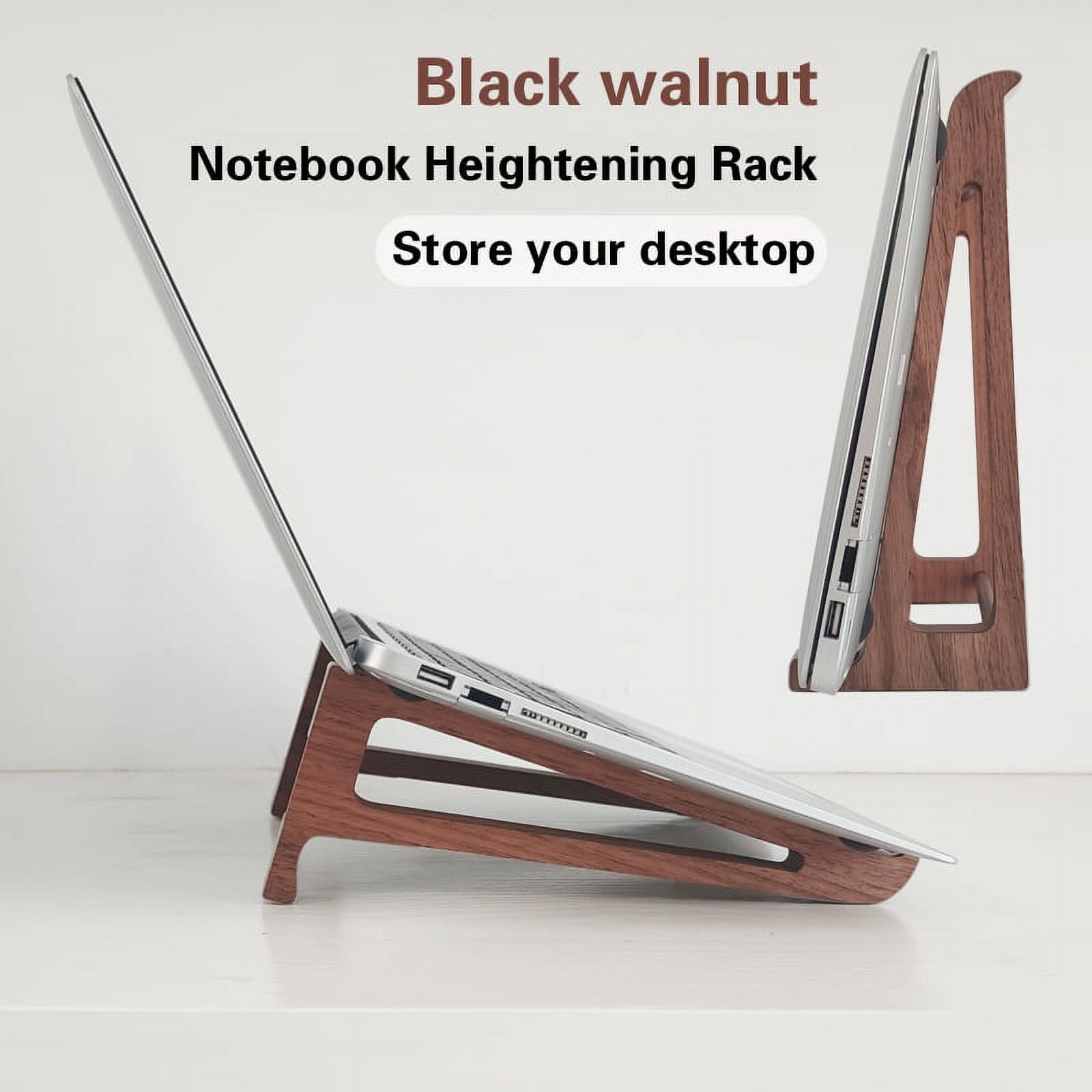 Laptop Stand Wood, Wooden Cooling Computer Holder, Notebooks Desktop Mount for MacBook and Laptops under 17.4 inches