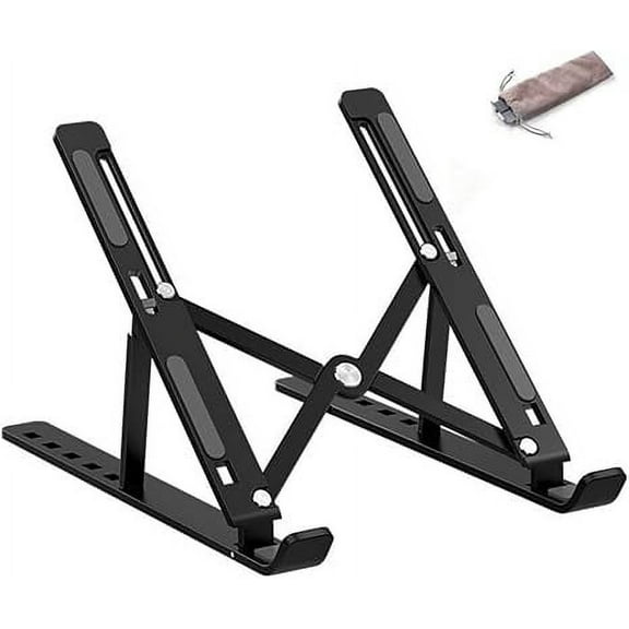 Laptop Stand for Desk, Adjustable Laptop Riser ABS+Silicone Foldable Portable Laptop Holder, Ventilated Cooling Notebook Stand for 10-15.6” Laptops