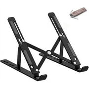 Laptop Stand for Desk, Adjustable Laptop Riser ABS+Silicone Foldable Portable Laptop Holder, Ventilated Cooling Notebook Stand for 10-15.6  Laptops