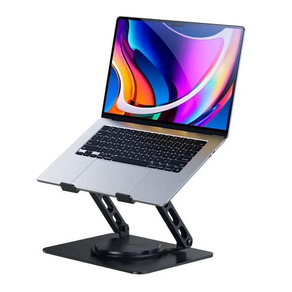 Adjustable Laptop Stand for Desk, Metal Foldable Laptop Riser Holder, Portable Ergonomic Laptop Riser Mount Notebook Stand Compatible with 8-17''Laptops(Black)