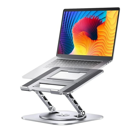 Adjustable Laptop Stand for Desk, Metal Foldable Laptop Riser Holder, Portable Ergonomic Laptop Riser Mount Notebook Stand Compatible with 8-17''Laptops(Sliver)