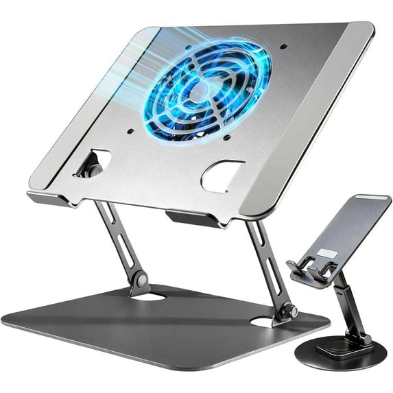 Laptop Stand for Desk, Laptop Riser with Active Cooling Fan, Widely ...