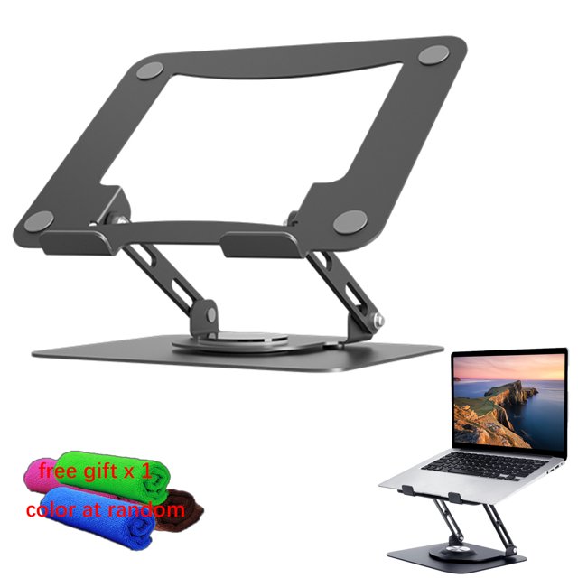 Laptop Stand with 360° Rotating Base, Byseng UltraStable Metal Swivel Laptop Stand, Ergonomic