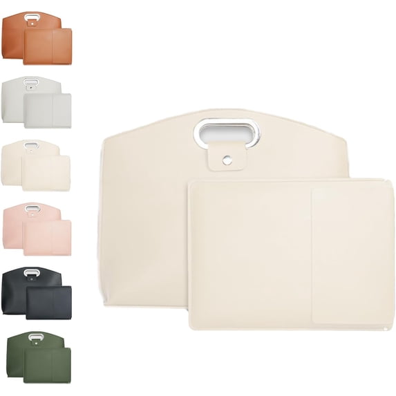 Laptop Tote Bag Set, 2-Piece Waterproof Leather Computer Briefcase & Crossbody Purse for Women, Professional Work Tote with Organizer for 14-15.6 Inch Laptops