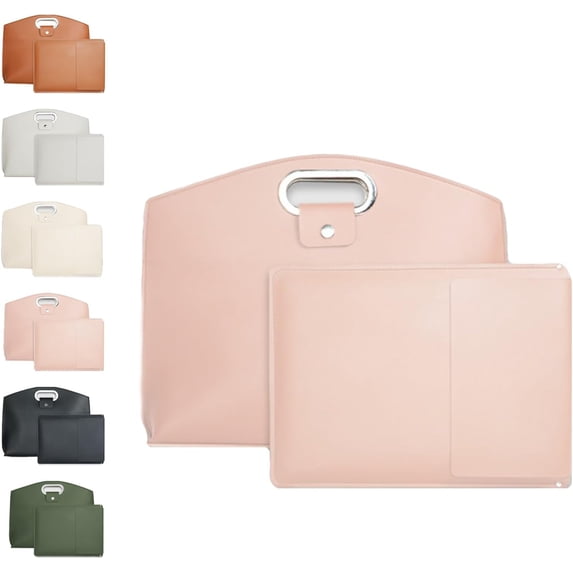 Laptop Tote Bag Set, 2-Piece Waterproof Leather Computer Briefcase & Crossbody Purse for Women, Professional Work Tote with Organizer for 14-15.6 Inch Laptops