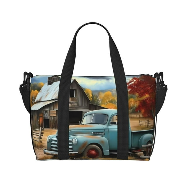 Laptop Tote Bag for Women Work Vintage Truck Farm Scene Gym Bag for