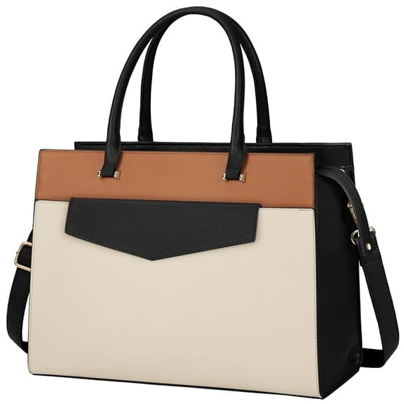NEWHEY Laptop Bag for Women 15.6 inch Leather Tote Bag with Clutch Purse 2pcs Set Large Office Computer Tote Teacher Professional Work Purse Shoulder Bag